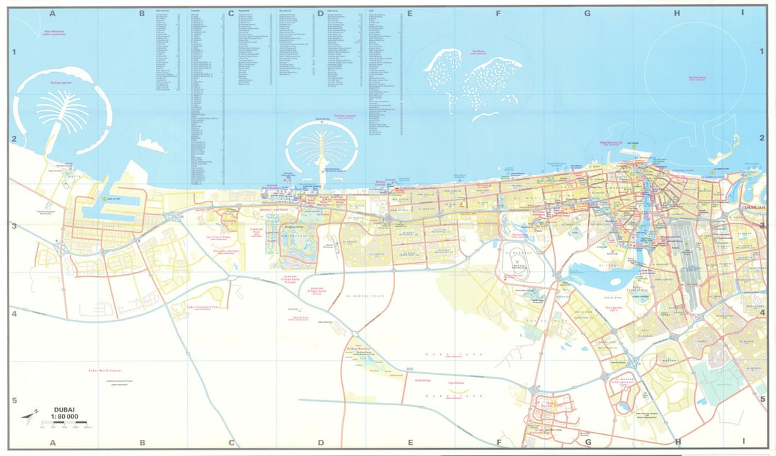 Dubai & United Arab Emirates folding tourist map. Rough Guide 100x70cm 2008 (1 of 1)