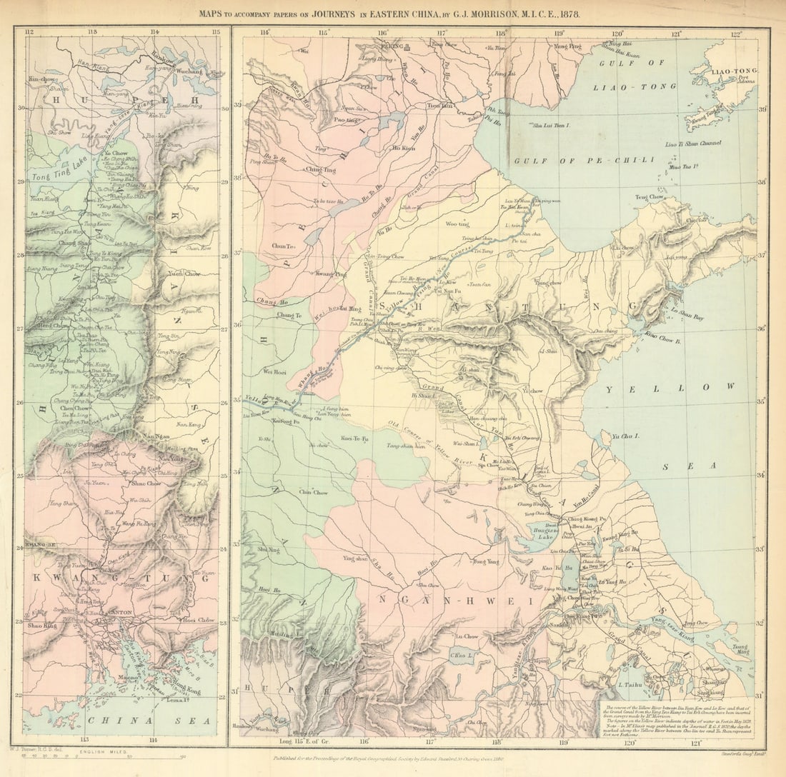 Journeys in Eastern China by Gabriel James Morrison 1878-Shandong-RGS 1880 map (1 of 1)