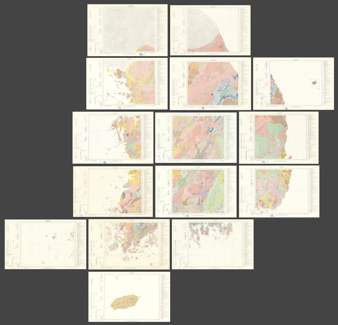 Geological & Mineral Institute of South Korea-complete 15 sheet map-Hollym 1973 (1 of 1)