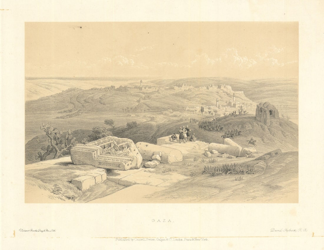 View of Gaza-David Roberts-Cassells edition-Holy Land Palestine lithograph c1879 (1 of 1)
