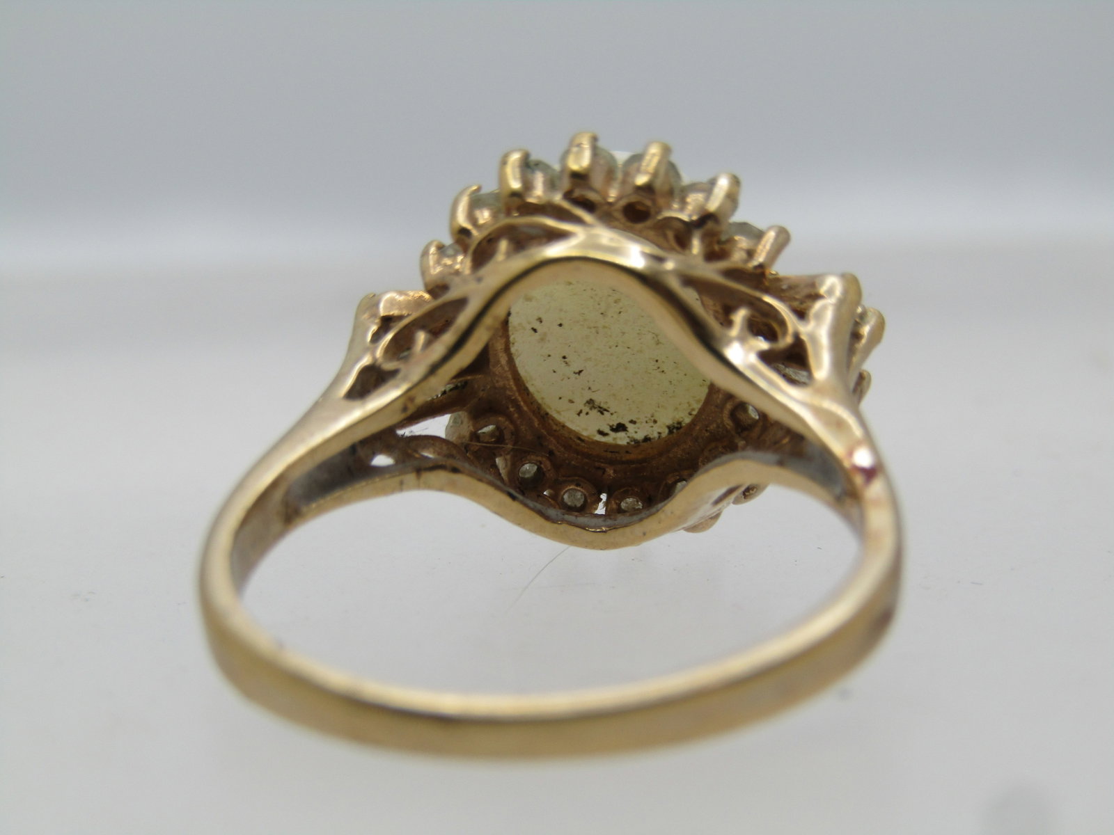 Vintage 14kt GEP Opal CZ Ring, Signed ESPO, 1960's-1970's, Sz. 8 - 4