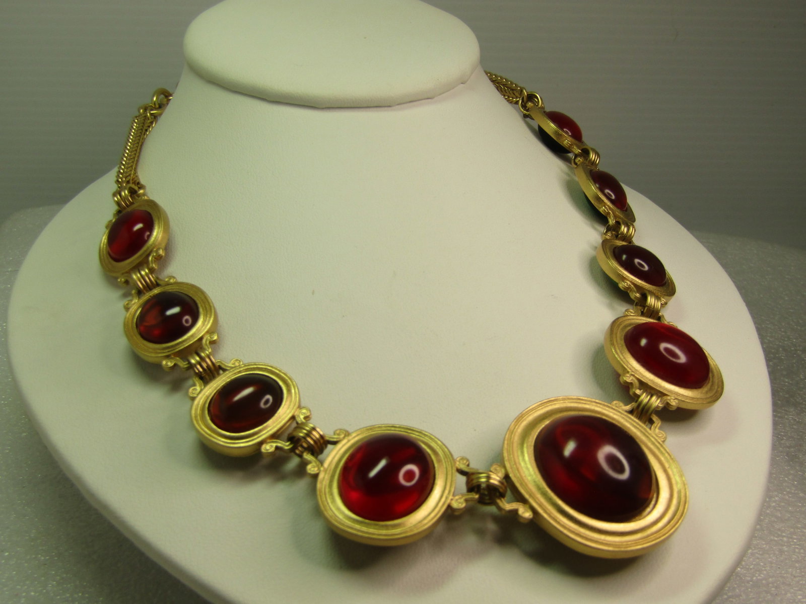 Vintage Red/Green Yves Saint Laurent Necklace, By Robert Goosens, 1980's, 18" - 2