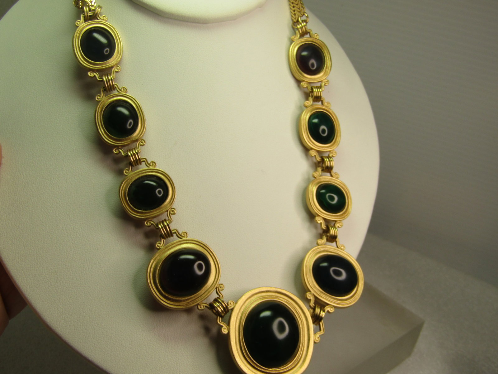 Vintage Red/Green Yves Saint Laurent Necklace, By Robert Goosens, 1980's, 18" - 6