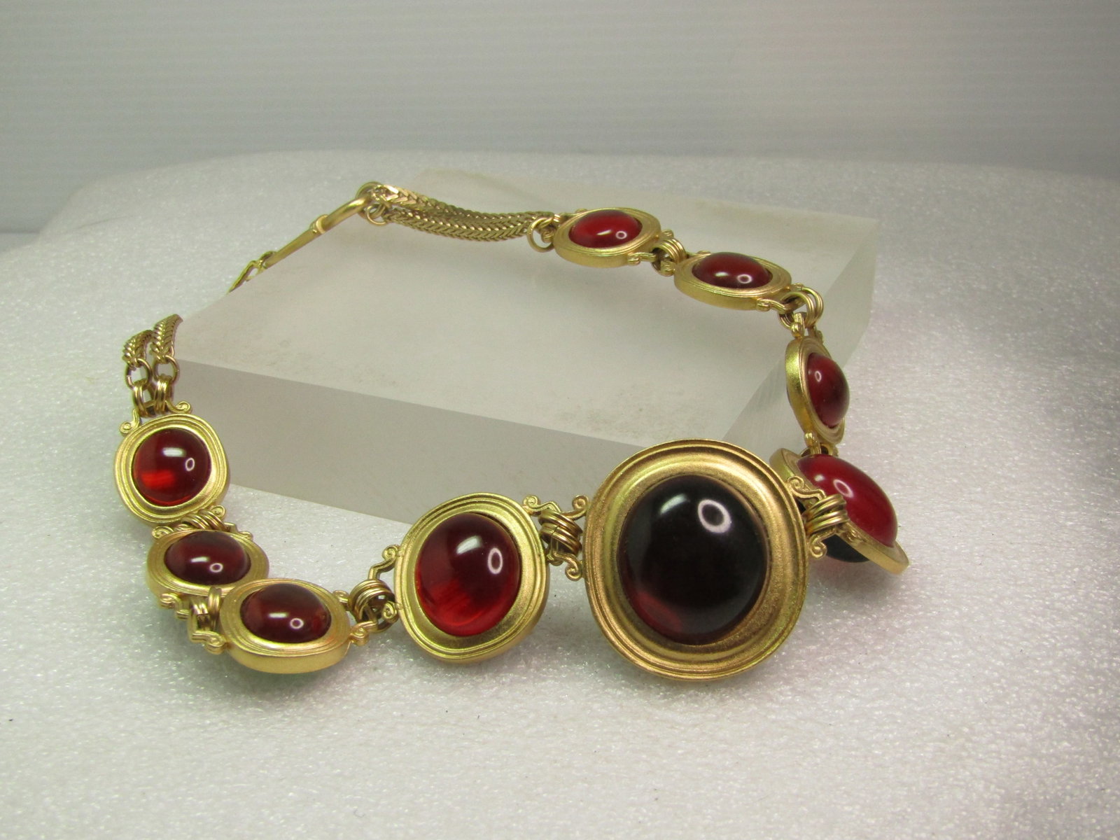 Vintage Red/Green Yves Saint Laurent Necklace, By Robert Goosens, 1980's, 18" - 8