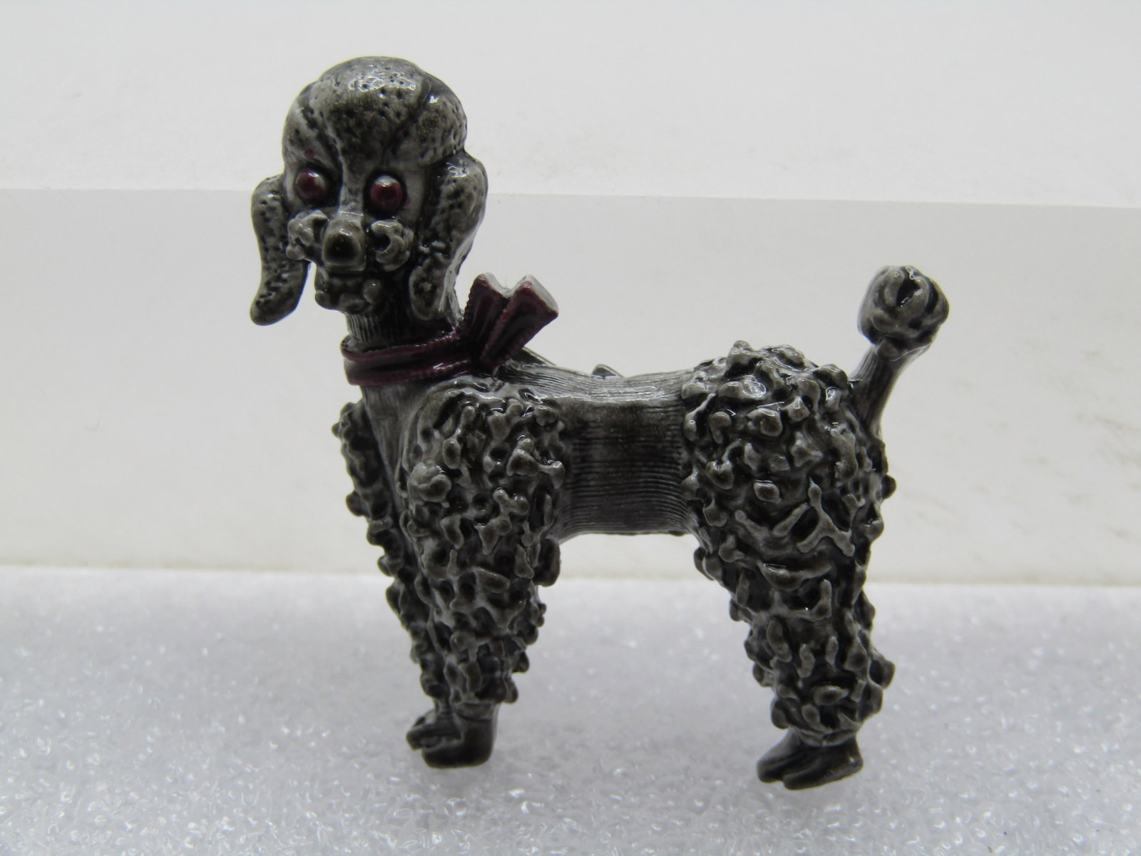 Vintage Gray Enameled Poodle Brooch, 1960's (1 of 5)