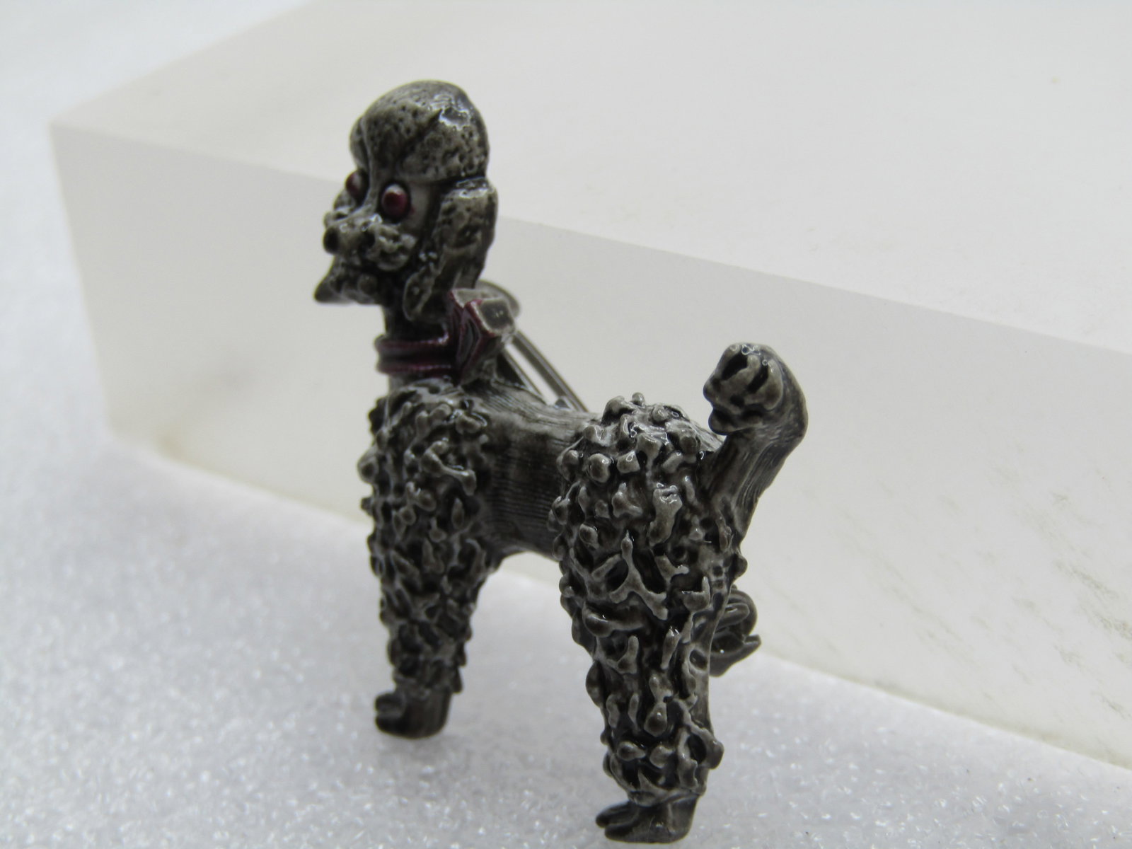 Vintage Gray Enameled Poodle Brooch, 1960's - 2