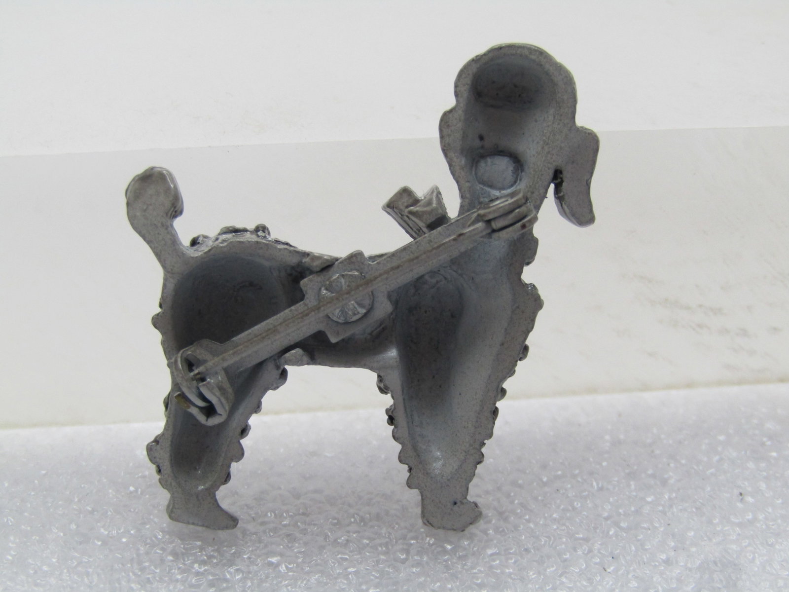 Vintage Gray Enameled Poodle Brooch, 1960's - 4