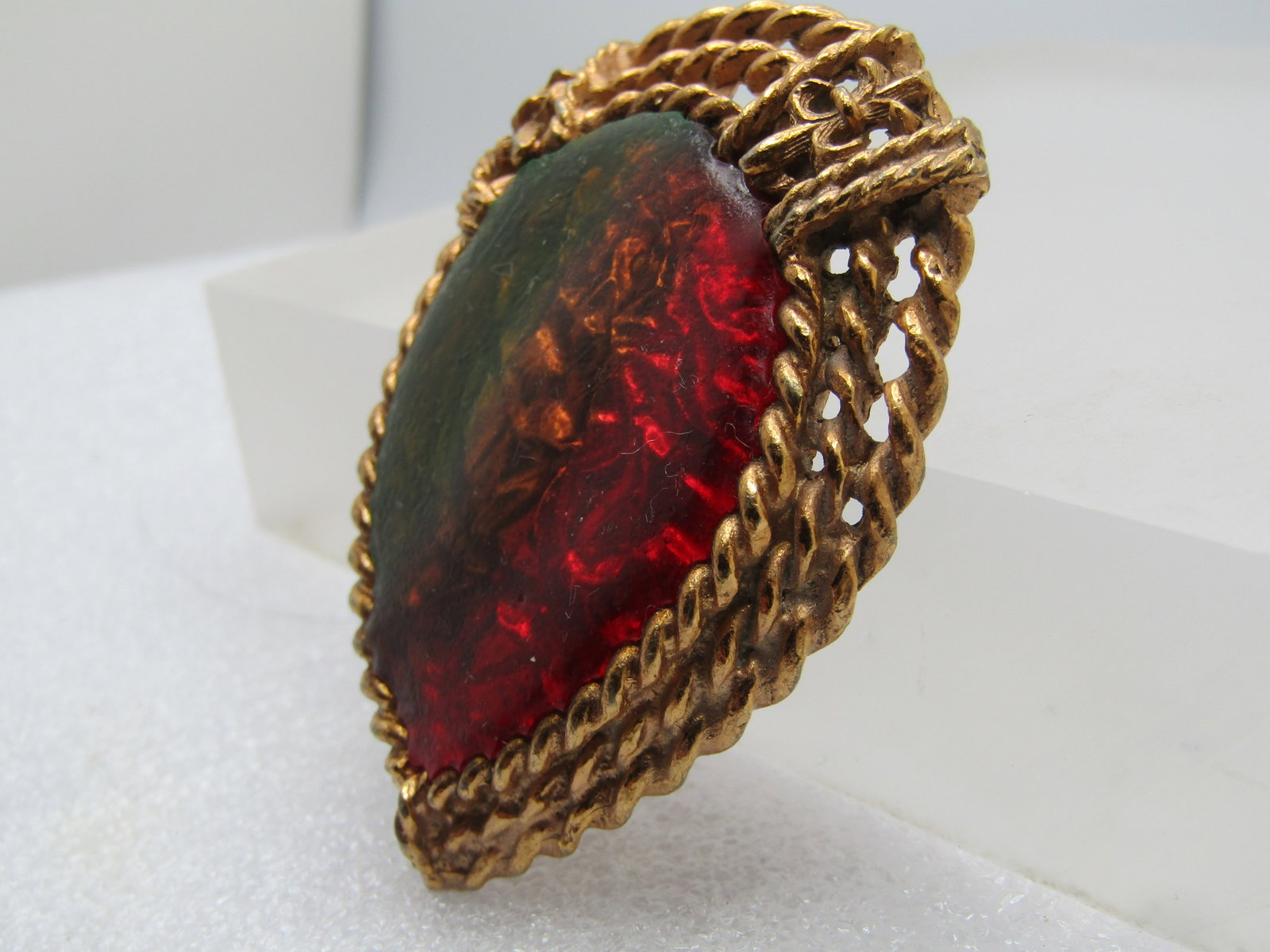 Vintage Multi-Colored Foiled Brooch, 1950's-1960's - 2