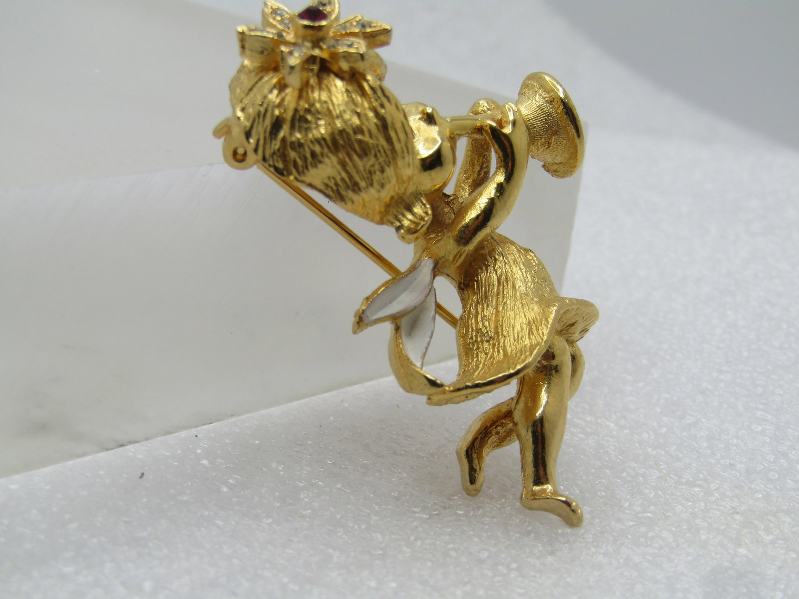 Vintage Fairy/Angel Brooch, Blowing Horn, 1960's-1970's - 3
