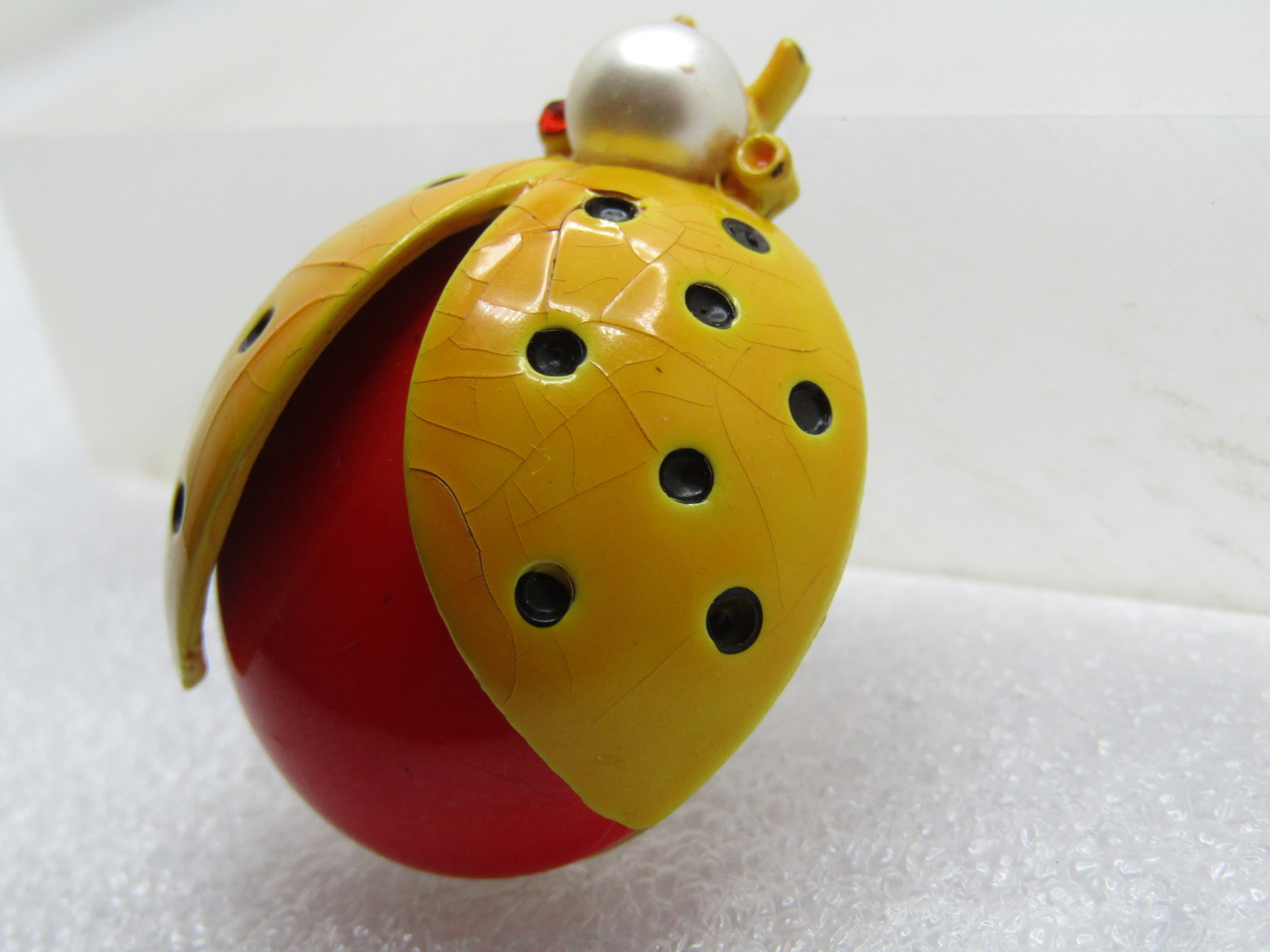 Vintage Enameled Lady Bug/Beetle Brooch, Signed Capri, 1950's - 2