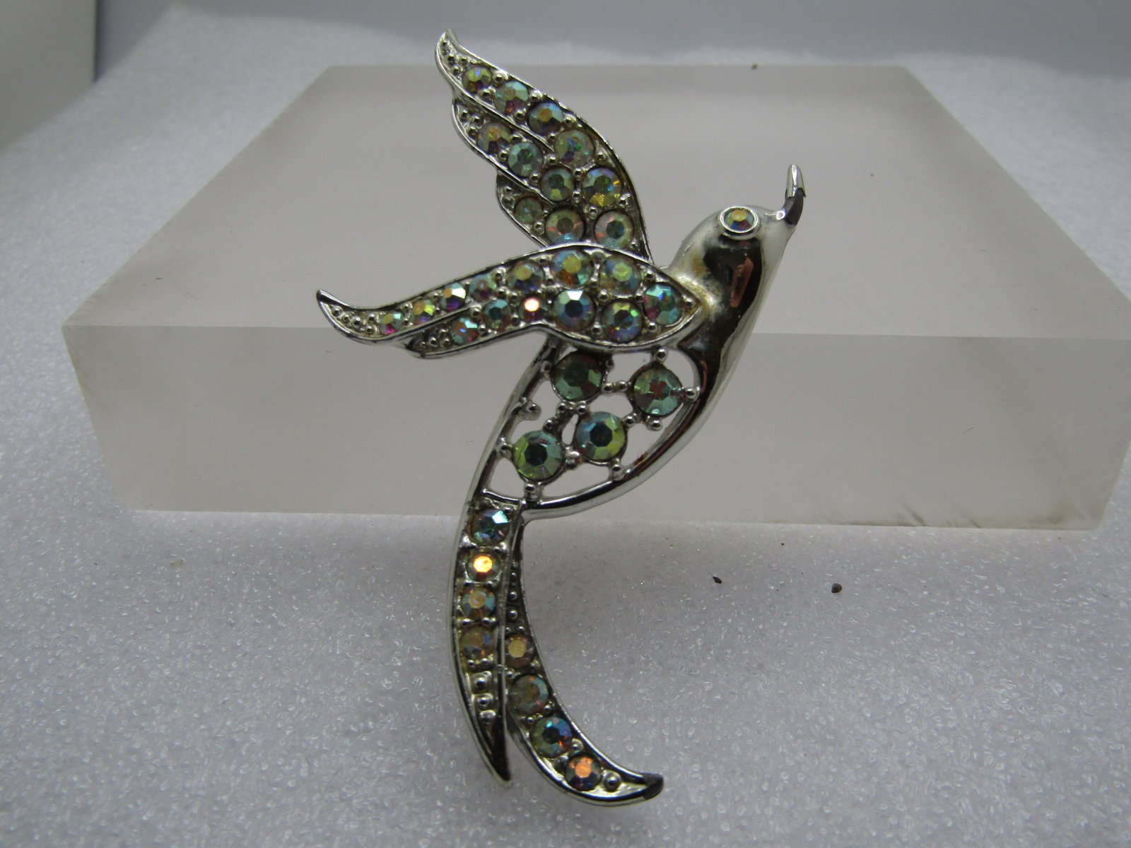 Vintage AB Rhinestone Bird of Paradise Brooch, 1960's, Sarah Coventry (1 of 7)
