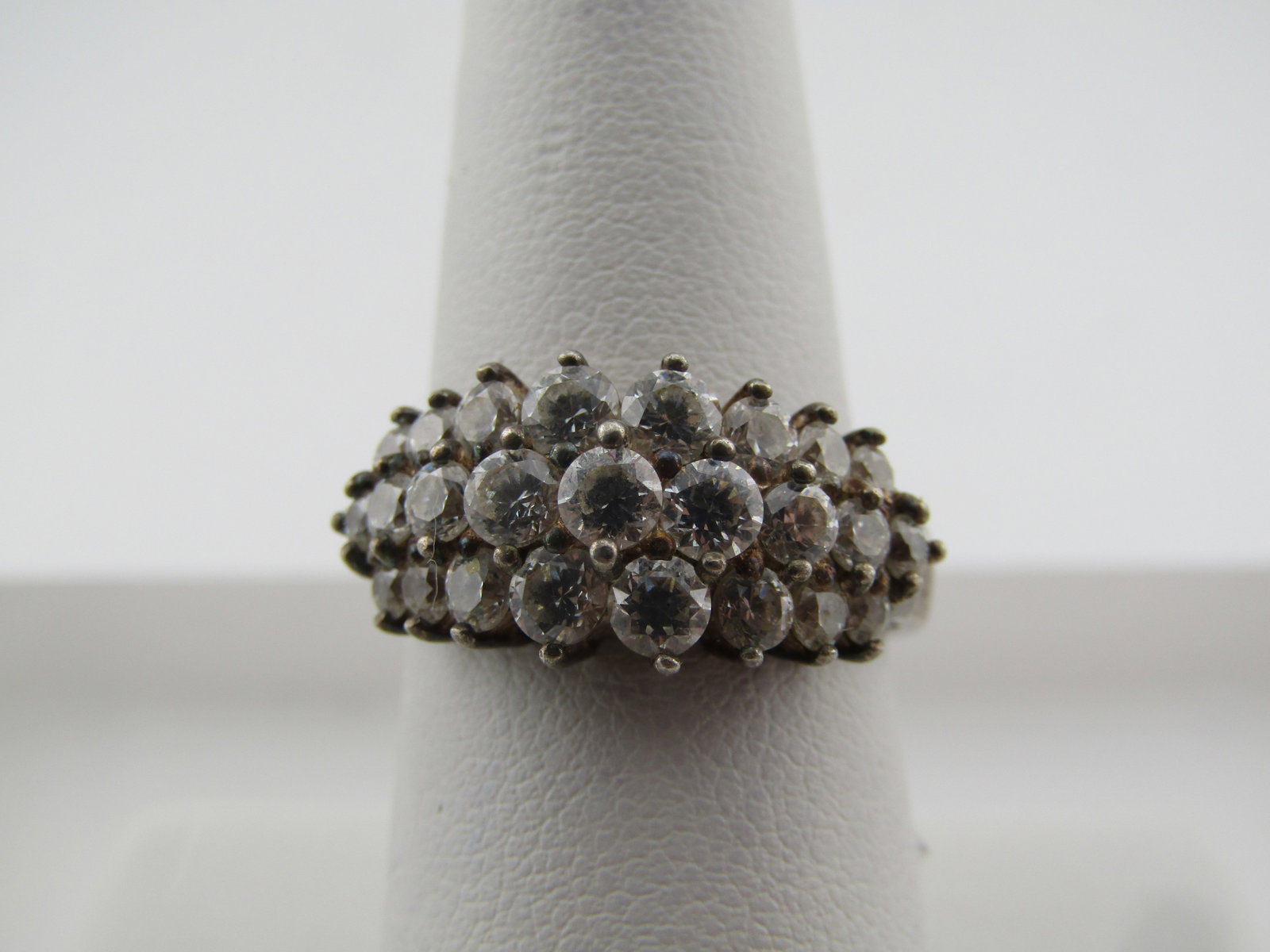 Vintage Plated Topaz and Diamond X/O Bracelet, 7.5", 1980's (1 of 6)