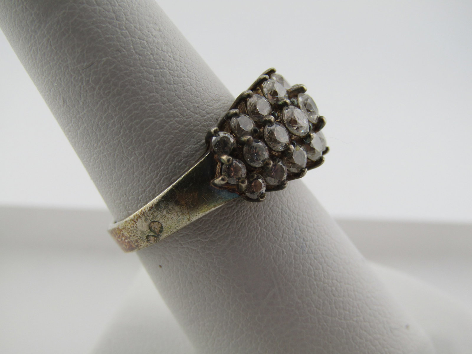Vintage Plated Topaz and Diamond X/O Bracelet, 7.5", 1980's - 3