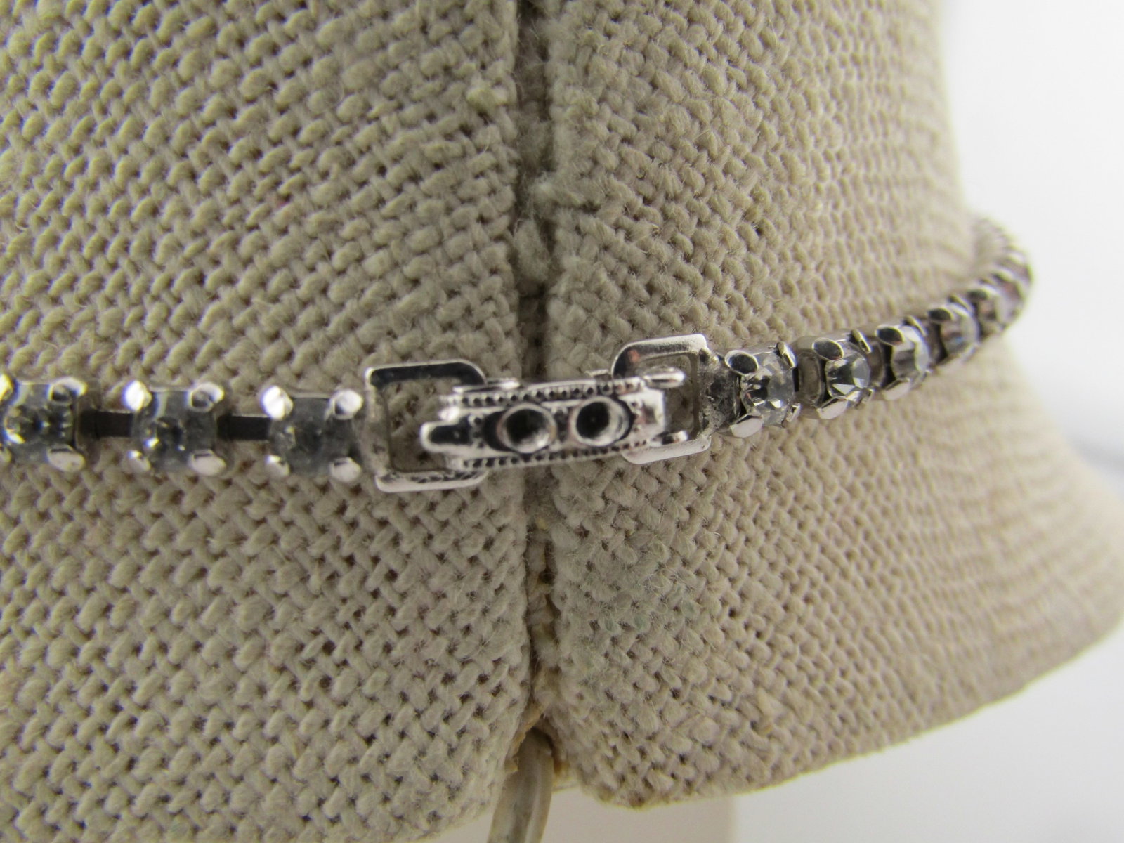 Vintage Clear Rhinestone Drop Necklace, 15", 1950's-1960's - 7