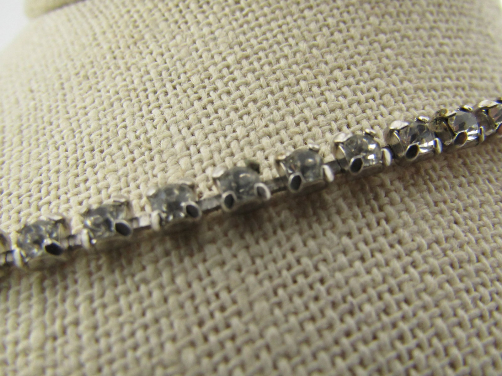 Vintage Clear Rhinestone Drop Necklace, 15", 1950's-1960's - 8