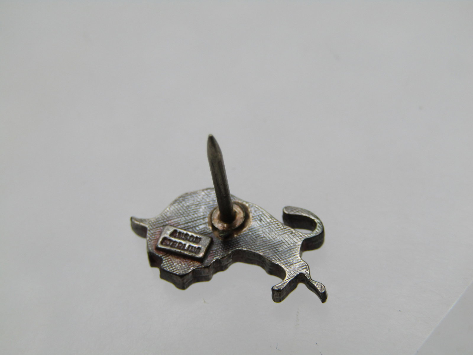 Vintage Sterling Bull Tack Pin, Signed Anson, 1960's-1970's - 3