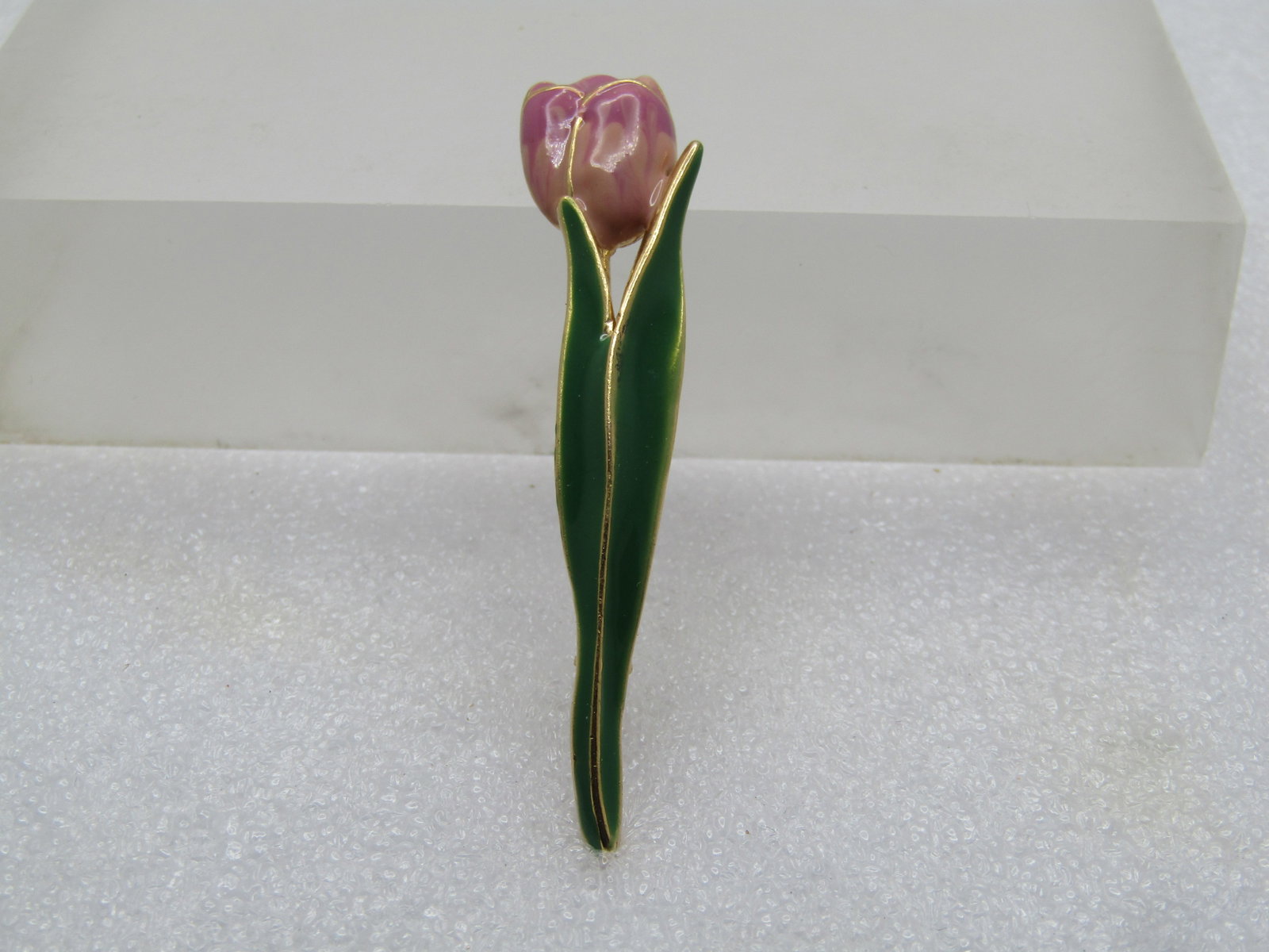 Vintage Tall Enameled Tulip Brooch, 1960's-1970's (1 of 5)