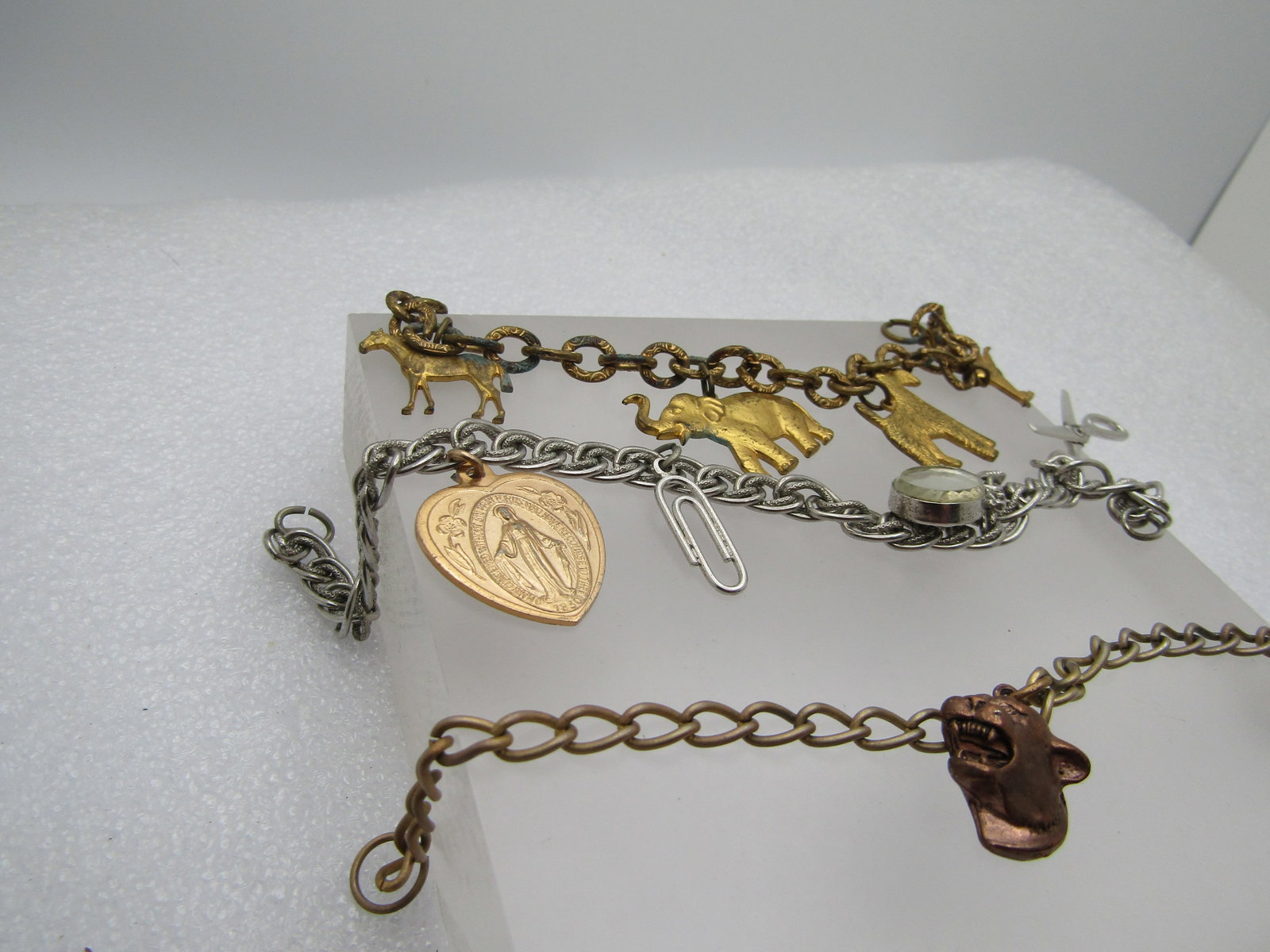 3 Vintage Charm Bracelets, Panther, Animals, and Mixed Charms, 1940's-1970's - 2