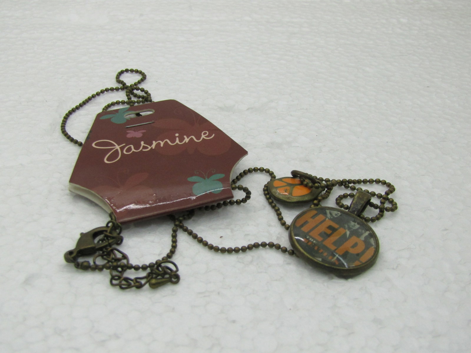 Vintage Peace Beatle's Help Necklace by Jasmine, New on Card - 5
