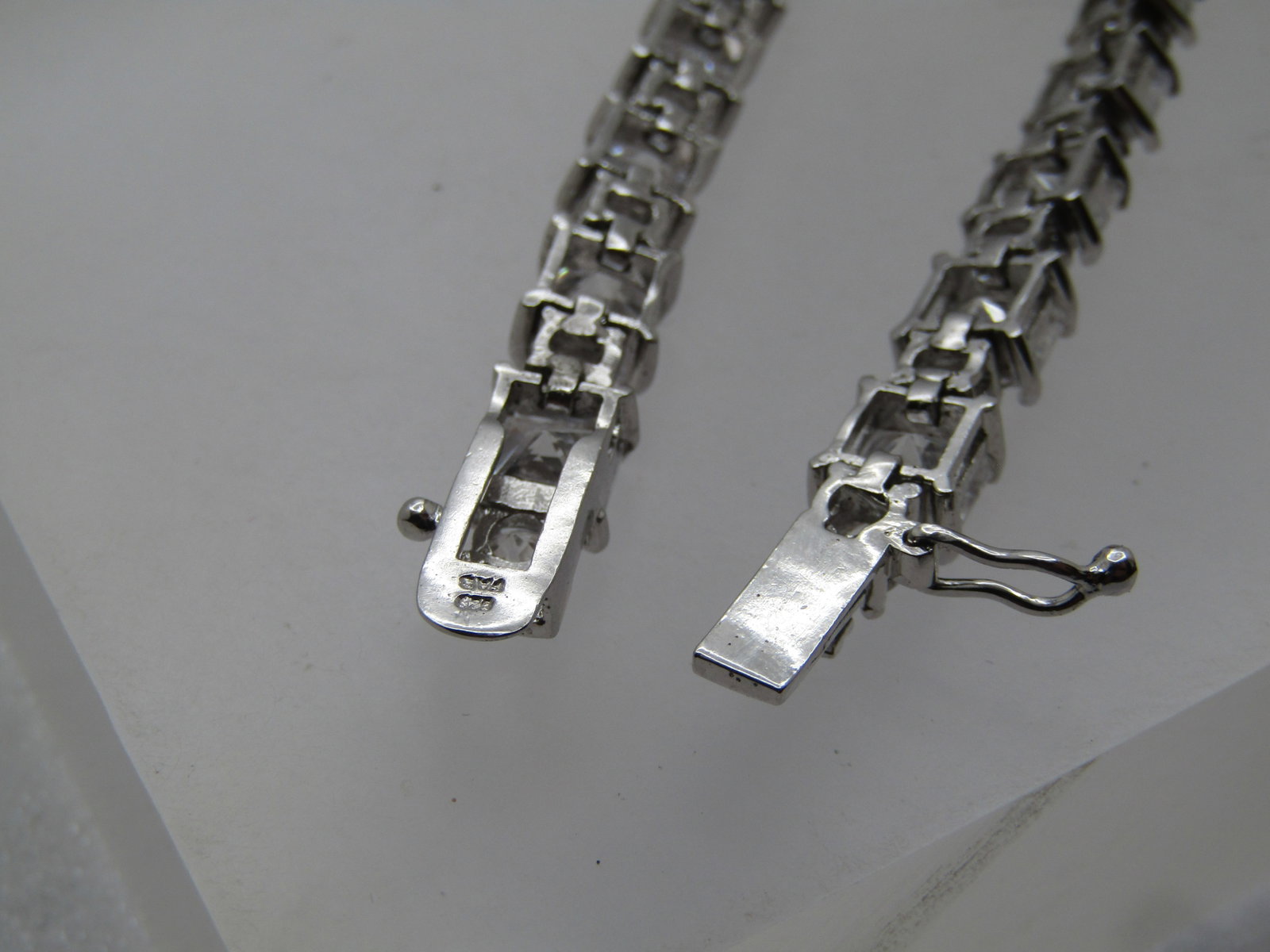 Vintage Clear Crystal Tennis Bracelet, 7" 1990's - 6