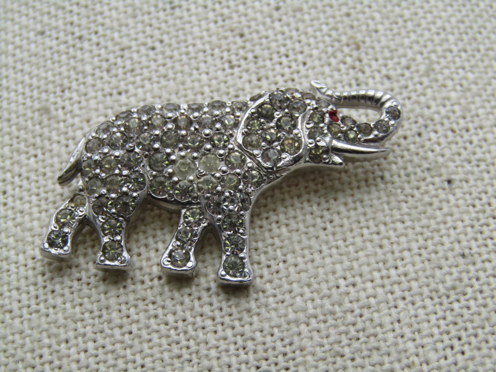 Vintage Rhinestone Elephant Brooch, 1960's-1970's (1 of 5)