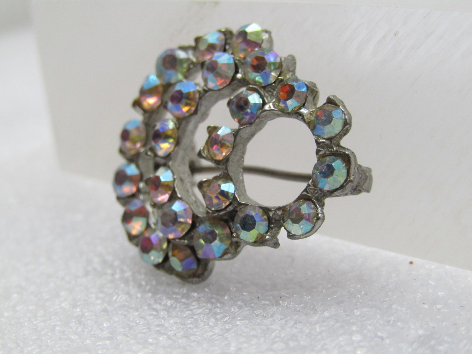 Vintage Aurora Borealis Curved Brooch, 1930's-1940's - 2
