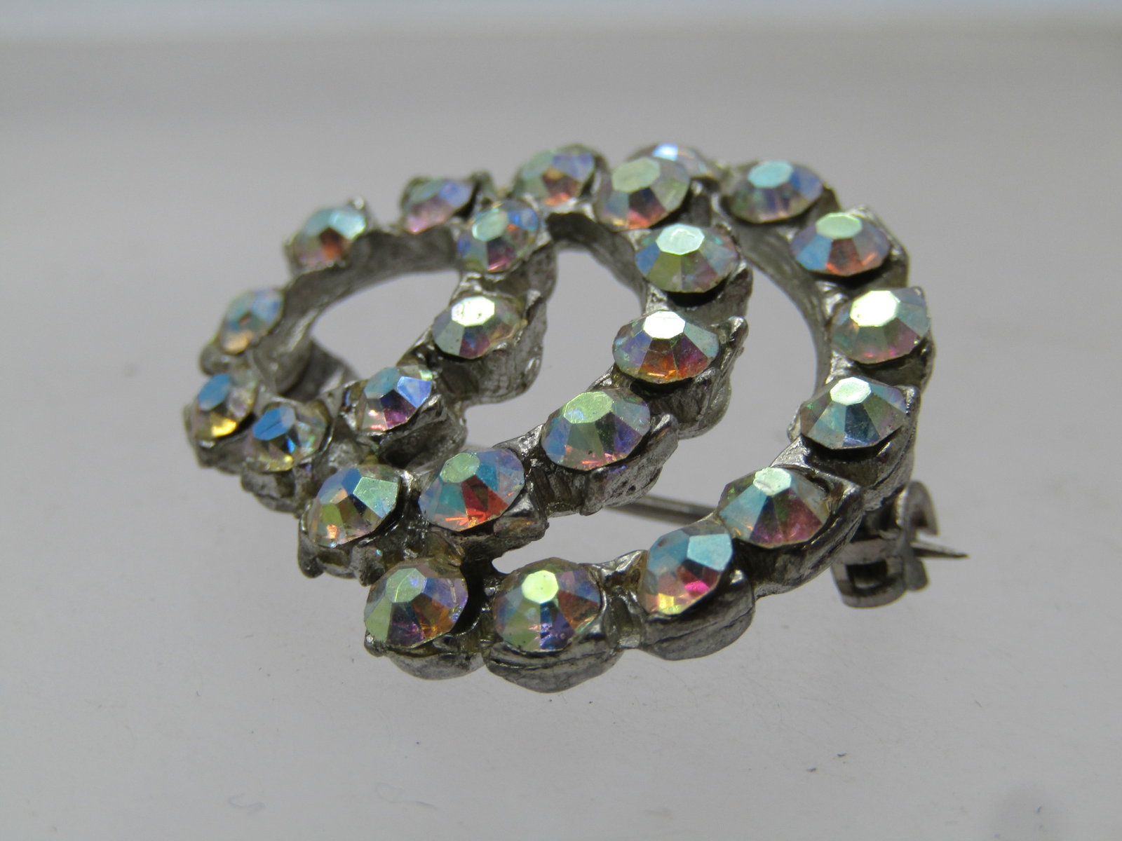 Vintage Aurora Borealis Curved Brooch, 1930's-1940's - 5