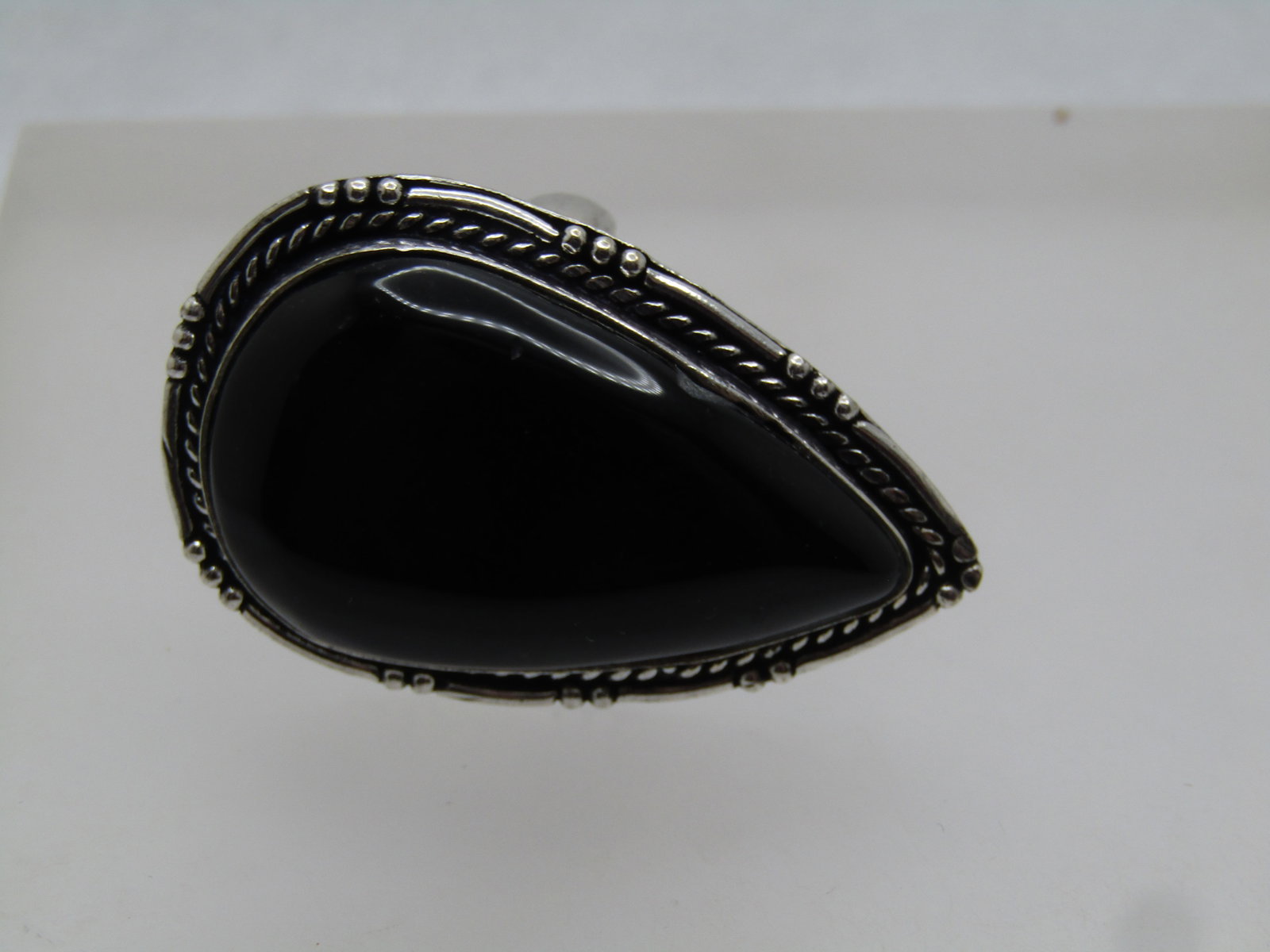 Southwestern Black Onyx Statement Ring, Sz. 10, Modern - 4