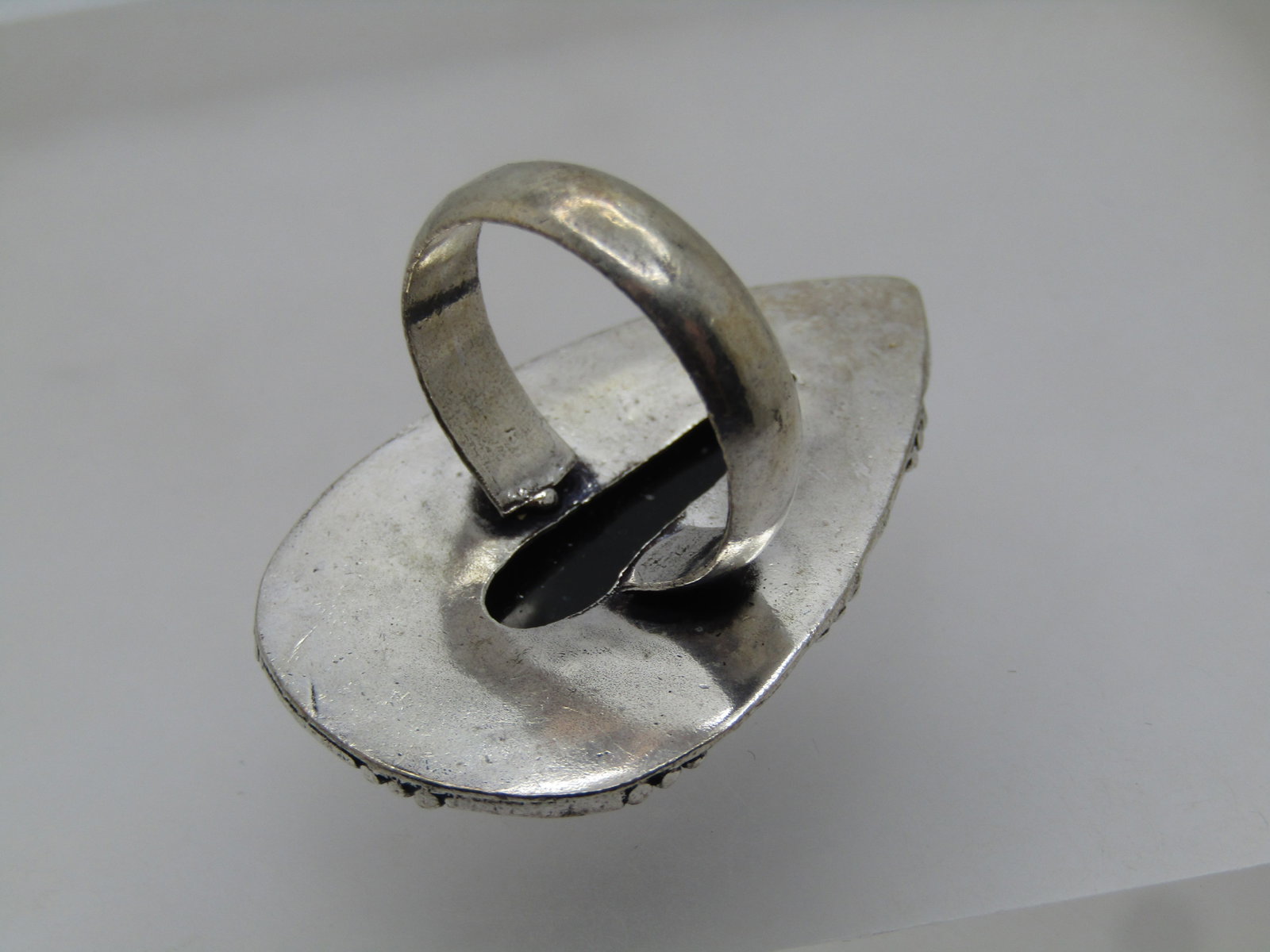 Southwestern Black Onyx Statement Ring, Sz. 10, Modern - 5