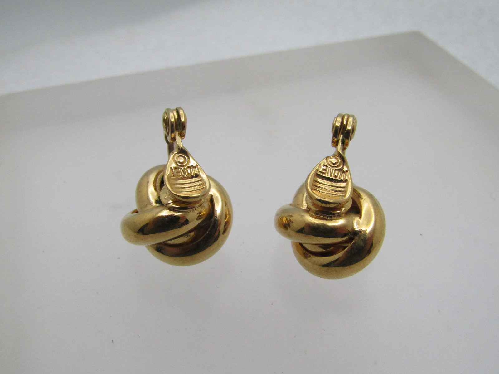 Vintage Monet Love Knot Earrings, Clip, 1970's-1980's - 4