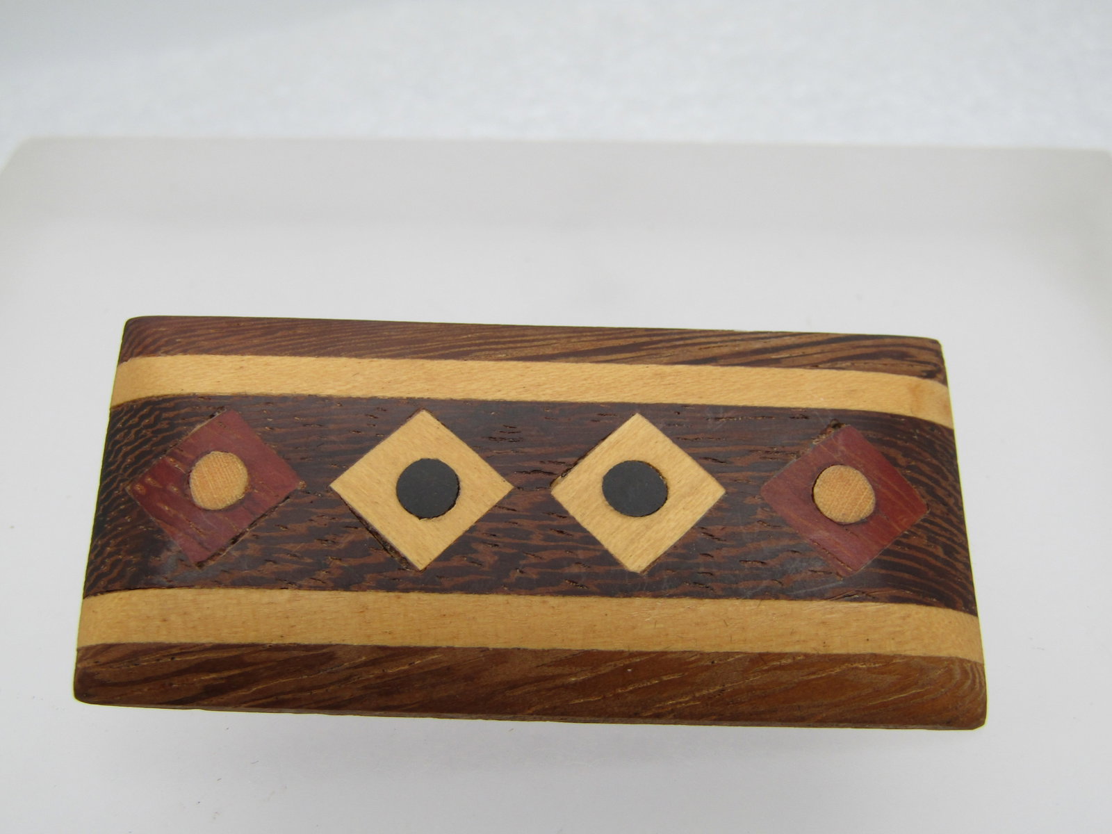 Vintage Inlaid Mixed Wood Brooch, 1970's-1980's. - 2