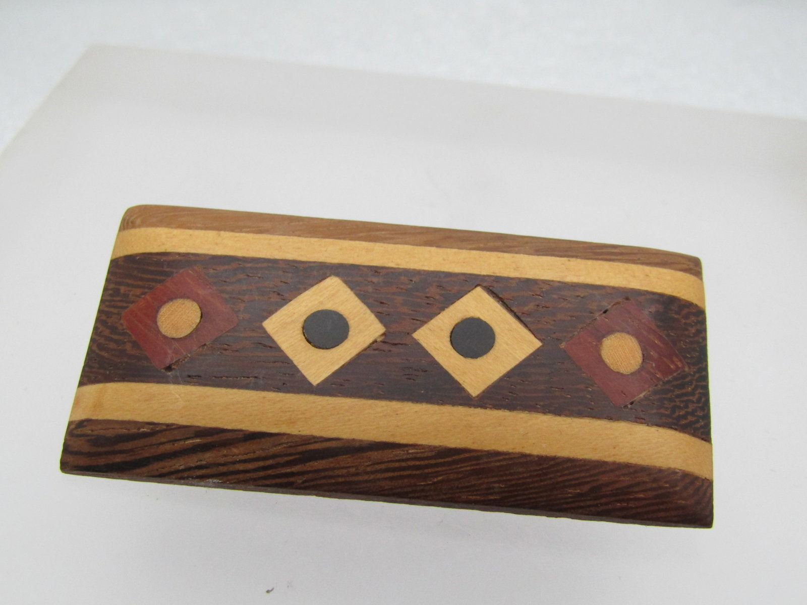 Vintage Inlaid Mixed Wood Brooch, 1970's-1980's. - 4