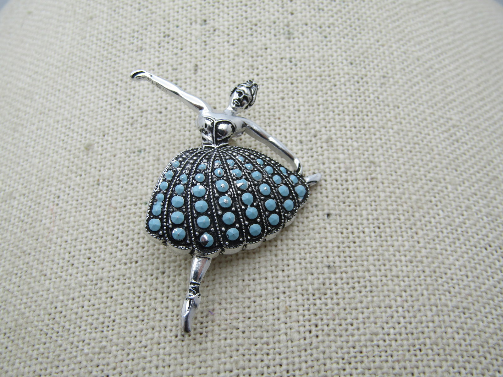 Vintage Enameled Ballet Dancer Brooch, Germany, Aluminum, 1950's-1960's, 1.75" (1 of 5)