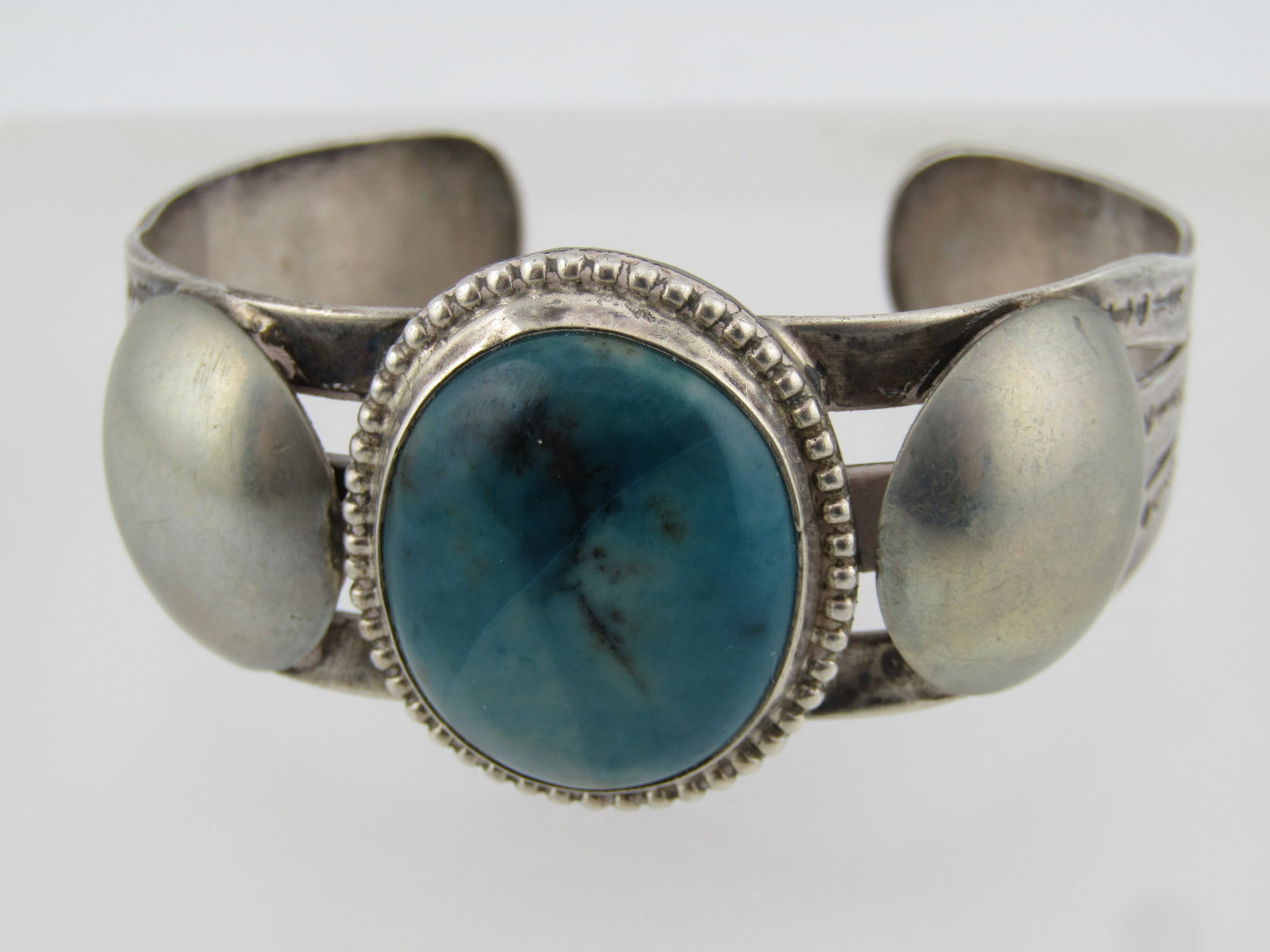 Vintage Sterling Southwestern Azurite Cuff Bracelet, 6.75, 1970's-1980's - 2
