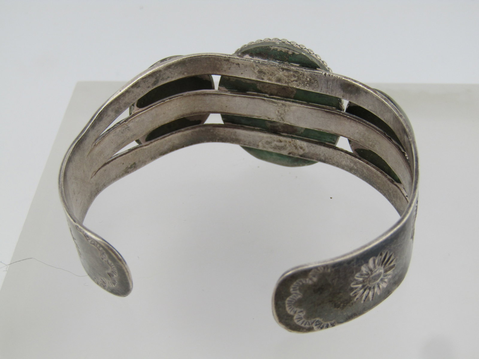 Vintage Sterling Southwestern Azurite Cuff Bracelet, 6.75, 1970's-1980's - 3