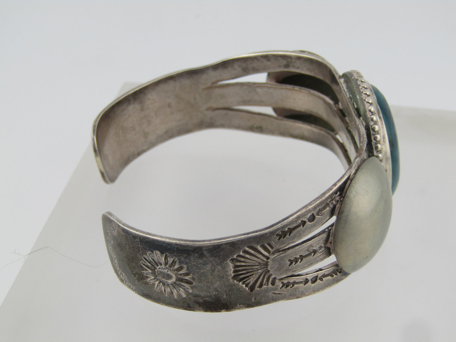Vintage Sterling Southwestern Azurite Cuff Bracelet, 6.75, 1970's-1980's - 4