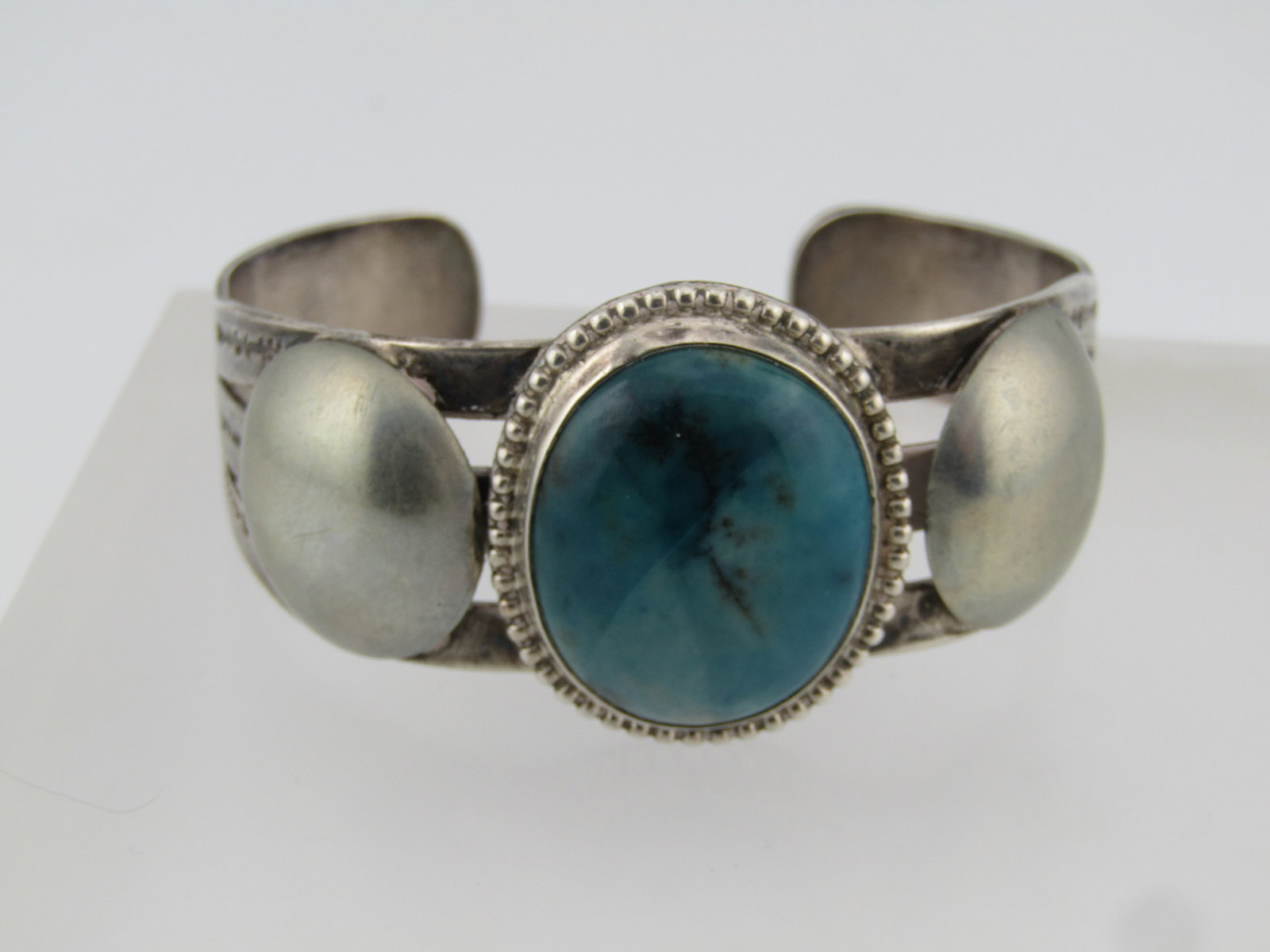 Vintage Sterling Southwestern Azurite Cuff Bracelet, 6.75, 1970's-1980's - 5