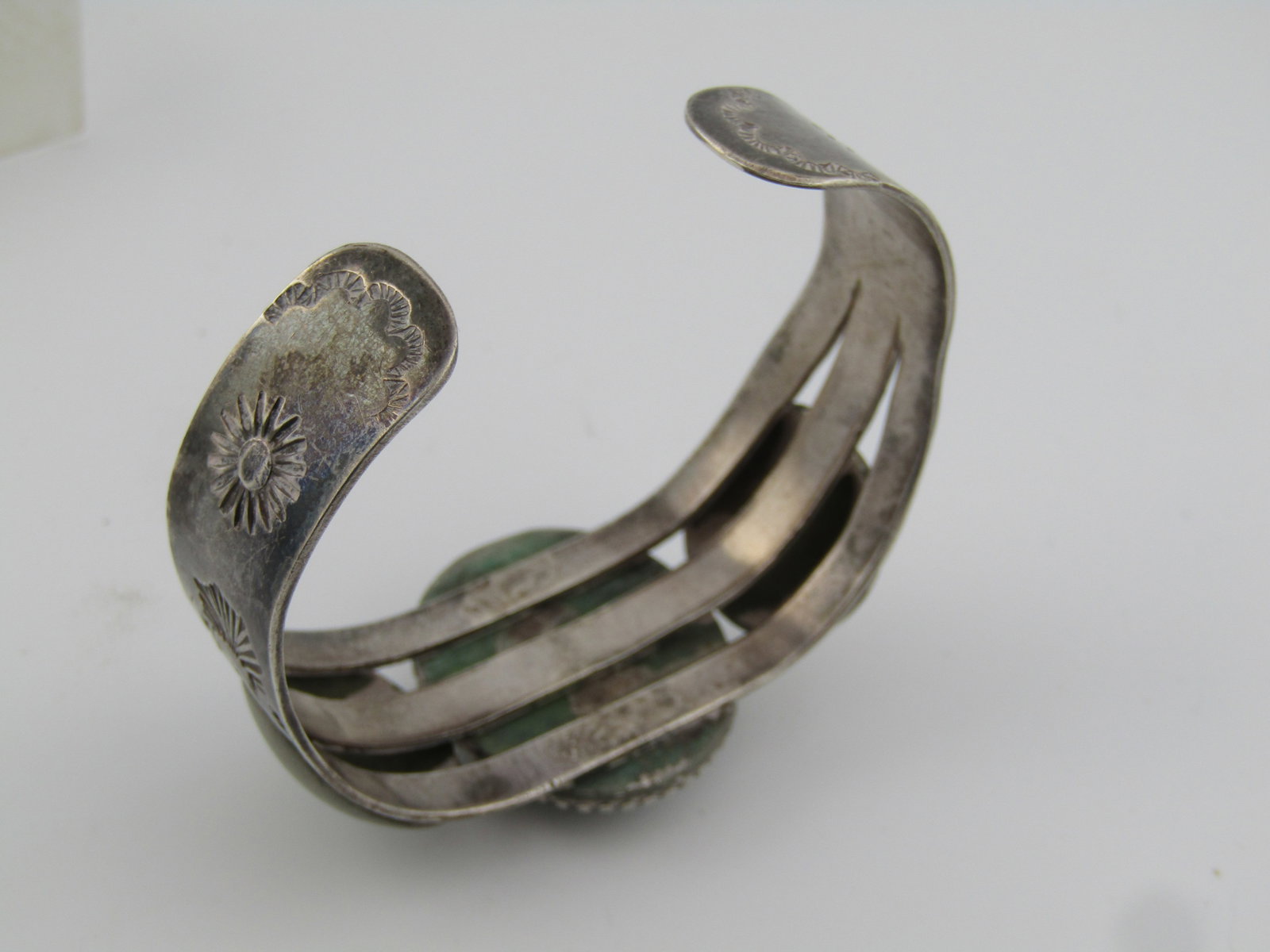 Vintage Sterling Southwestern Azurite Cuff Bracelet, 6.75, 1970's-1980's - 6