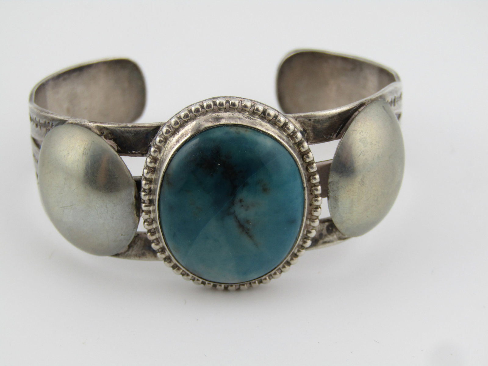 Vintage Sterling Southwestern Azurite Cuff Bracelet, 6.75, 1970's-1980's - 7