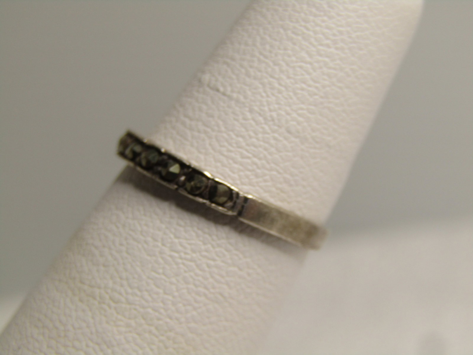 Vintage Sterling Marcasite Band Ring, Sz. 5, 1970's-1990's, Signed - 3