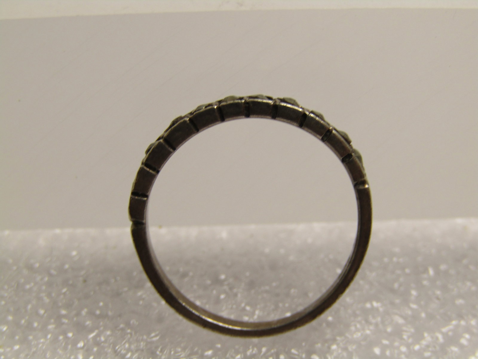 Vintage Sterling Marcasite Band Ring, Sz. 5, 1970's-1990's, Signed - 8