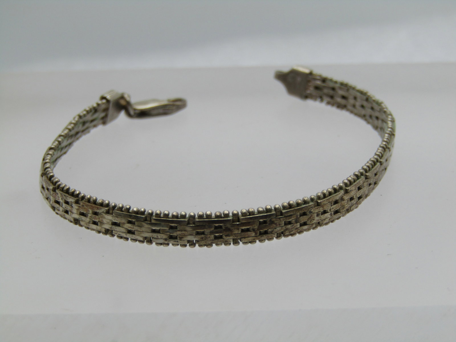 Vintage Sterling Woven 5mm Bracelet, 7", Italy, 1980's-1990's - 2