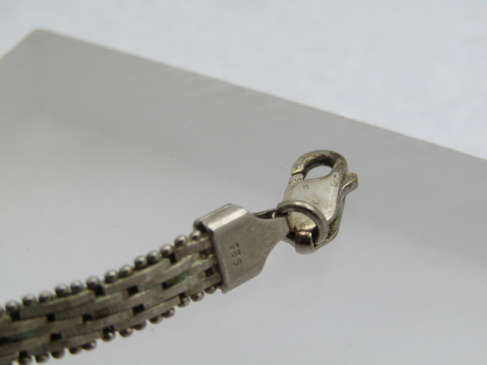 Vintage Sterling Woven 5mm Bracelet, 7", Italy, 1980's-1990's - 3