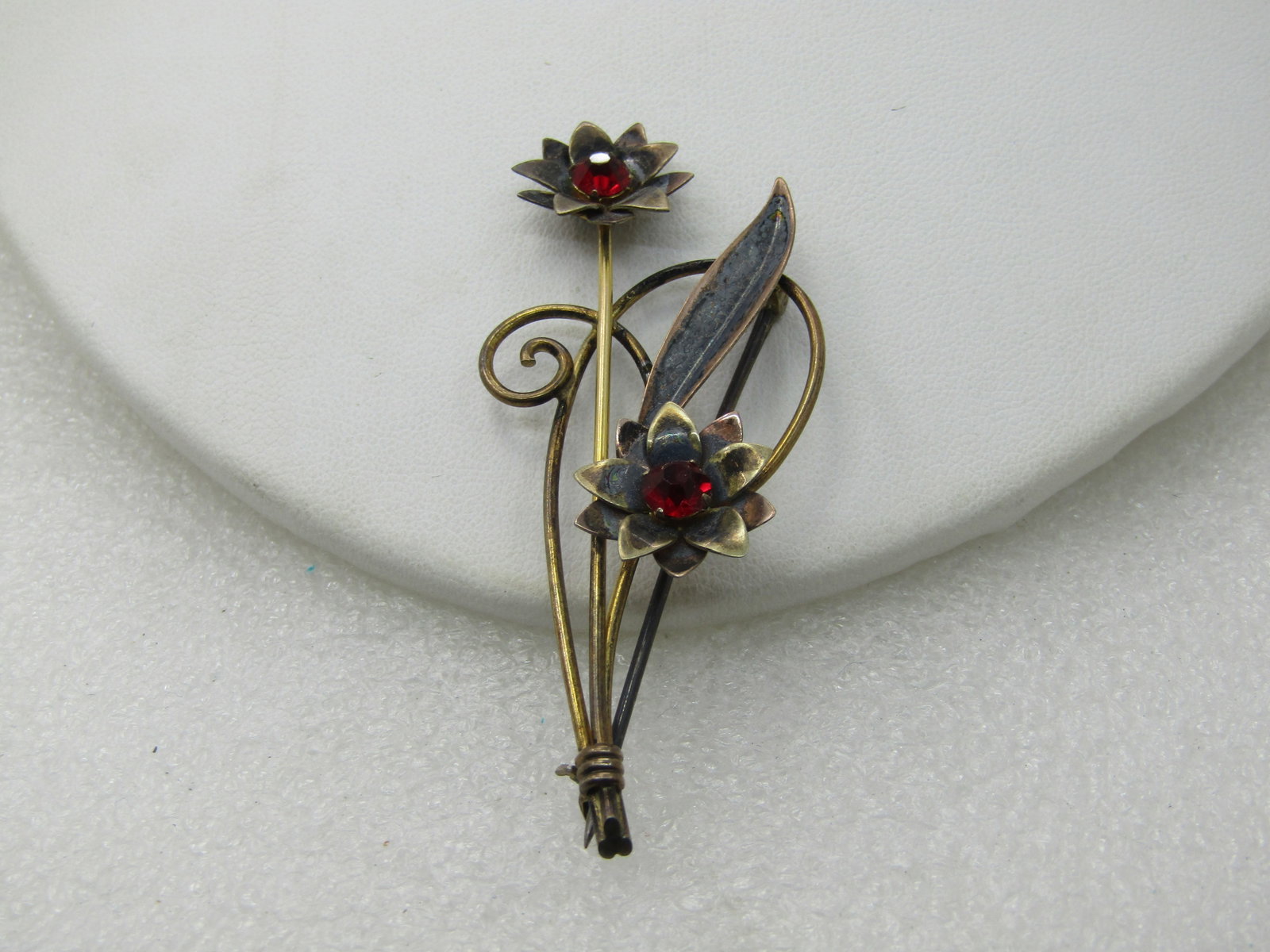 Vintage Van Dell Sterling Floral Brooch, 12kt G.F., 1940's, 2.5" - 3
