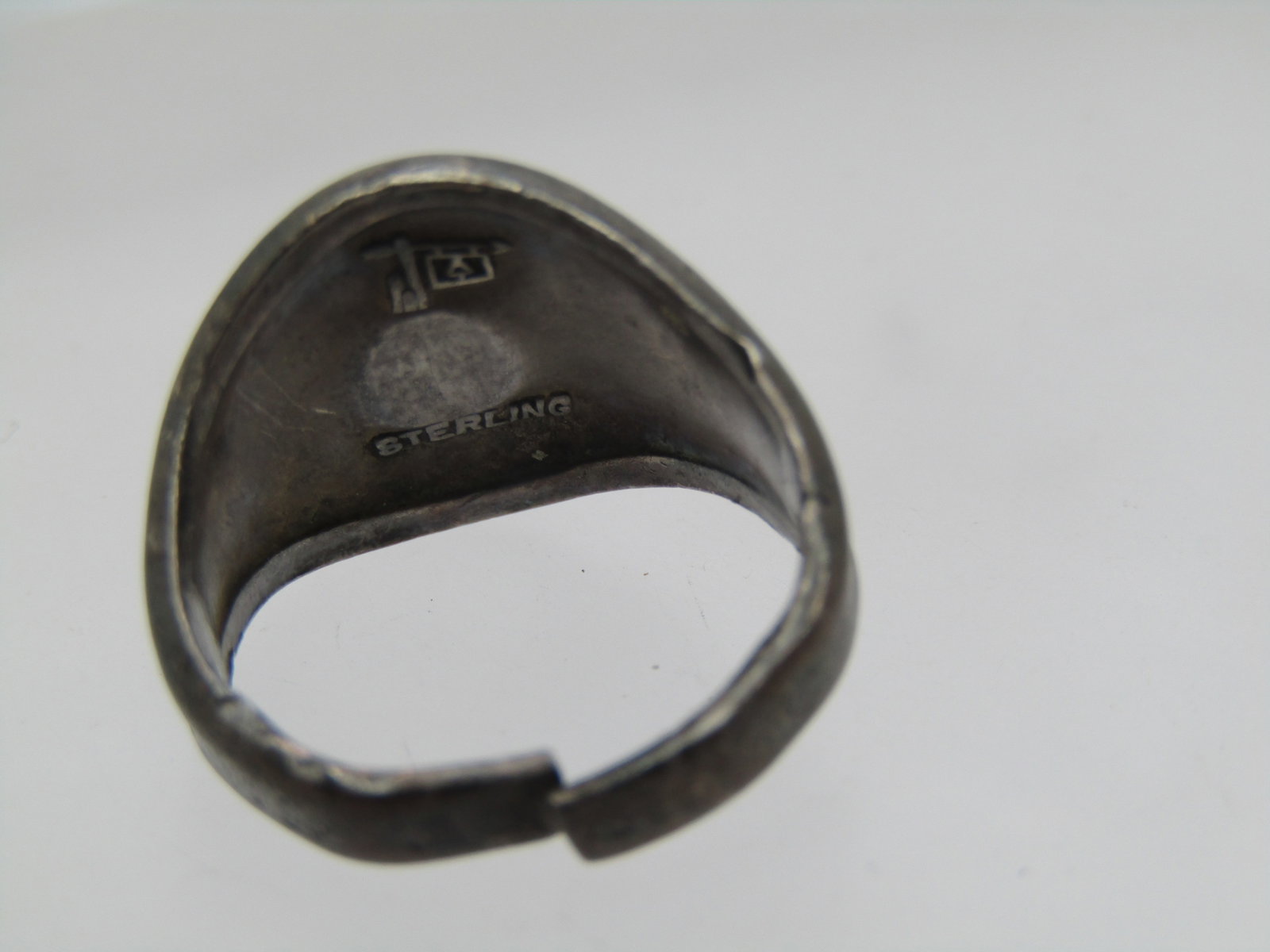 Vintage Sterling Kachina Turquoise Ring, Sz. 4.5, 1960's-1970's, Bell Trading Signed - 3