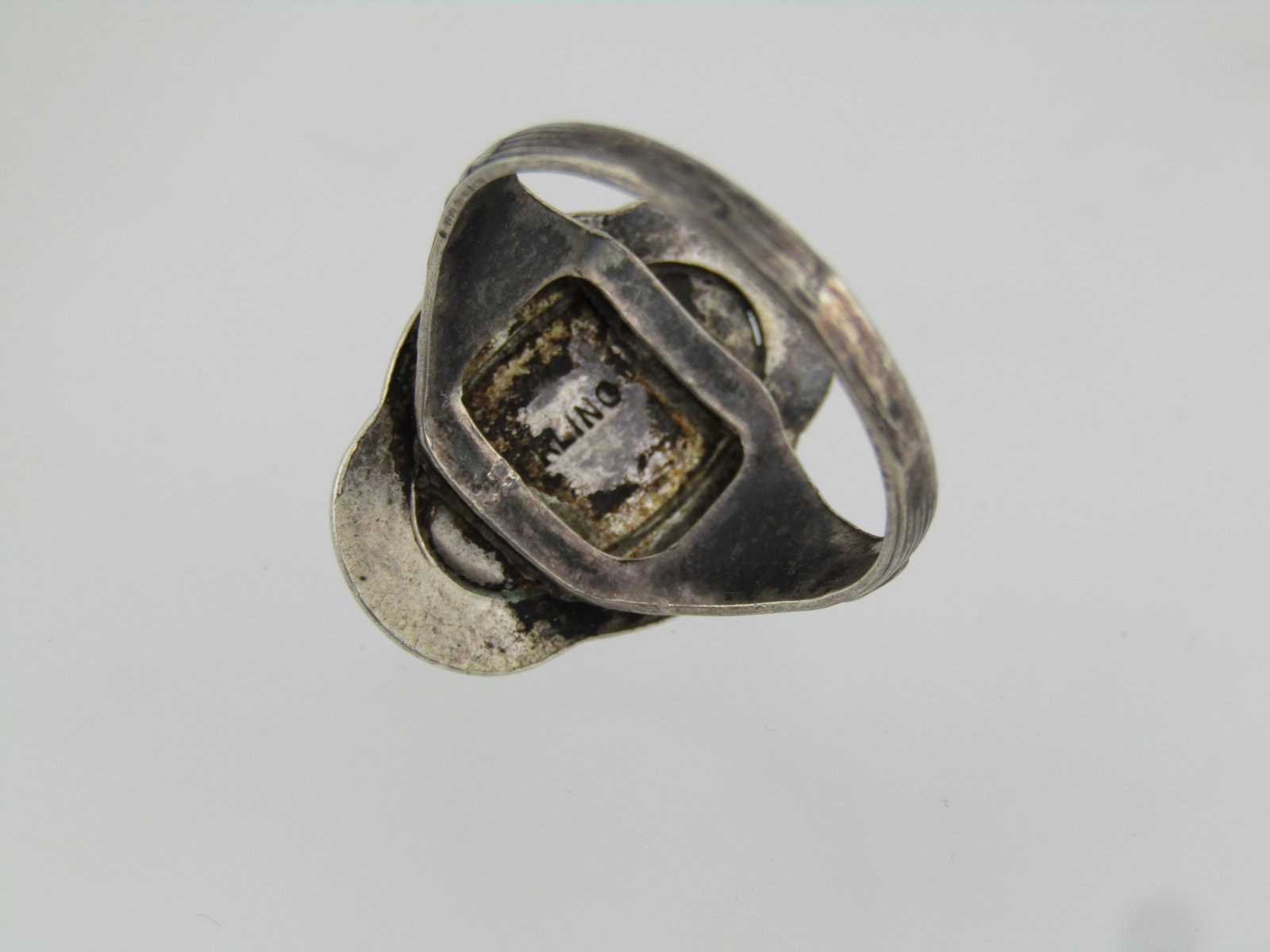 Vintage Sterling Blister Pearl Ring, Sz. 7.25, 1940's-1950's, Southwestern Style Setting. - 4