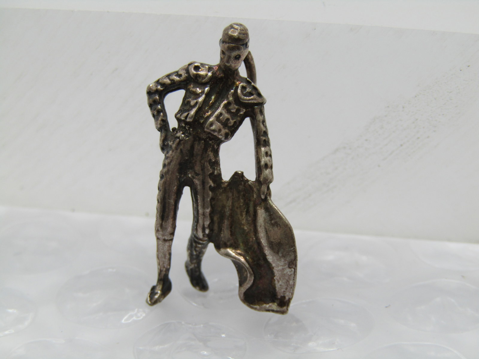 Vintage Sterling Bullfighter Charm , 1-1/8" tall, 1960's-1970's - 3