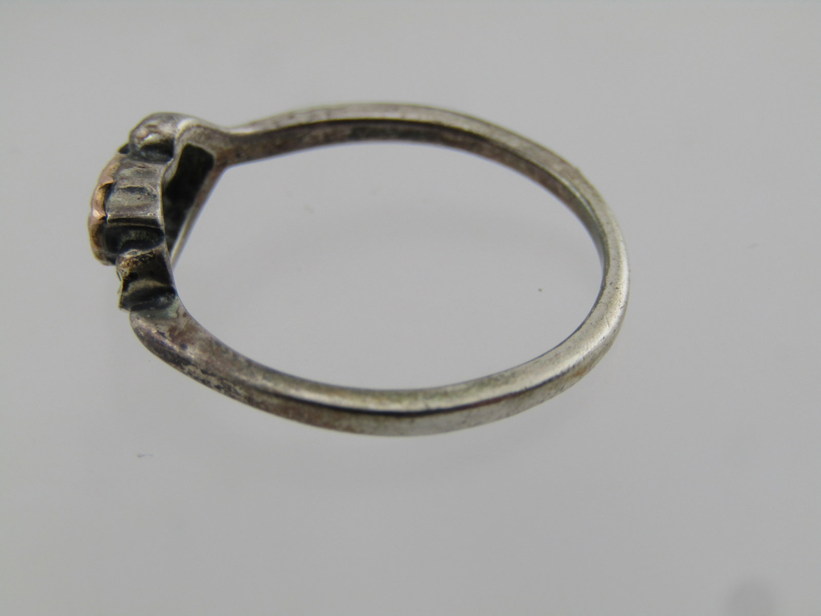Vintage Sterling and 12kt Rose Gold Ring, Sz. 7, Floral/Leaf, 1980's-1990's - 5