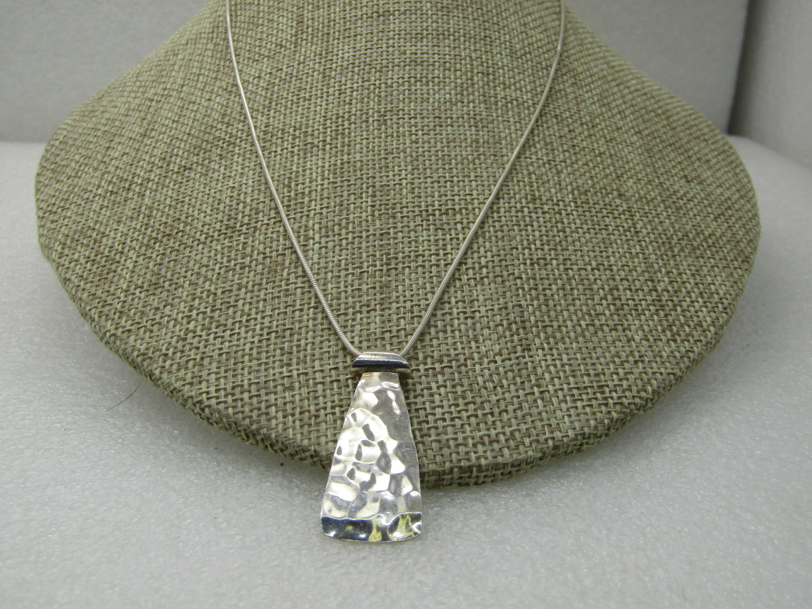 Vintage Silpada Sterling Brutalist Necklace, Hammered Pendant, 18" - 2