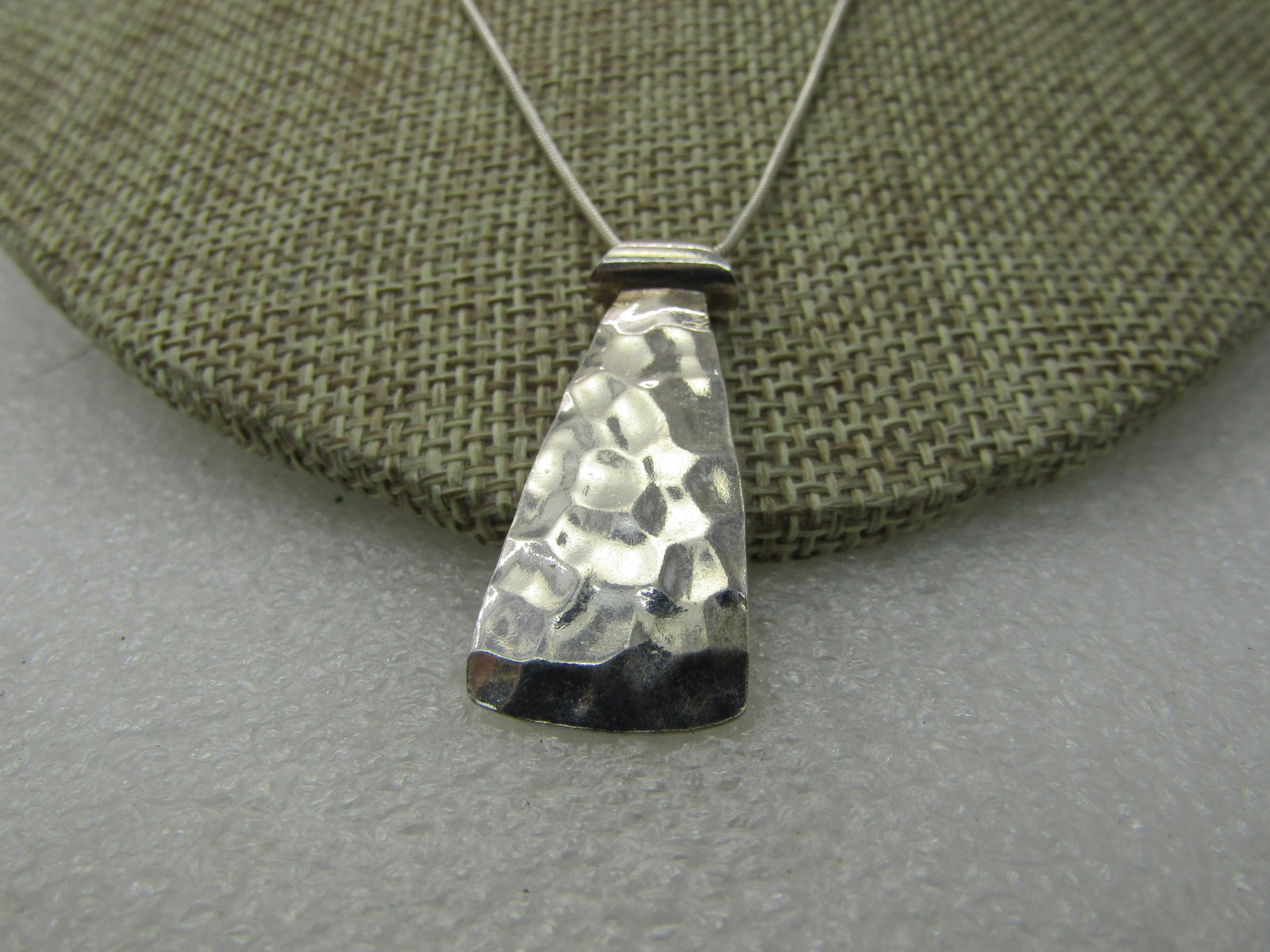 Vintage Silpada Sterling Brutalist Necklace, Hammered Pendant, 18" - 5